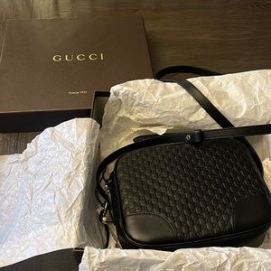 Gorgeous Brand New 100% Authentic Gucci Black Bree Crossbody Bag Style 449413